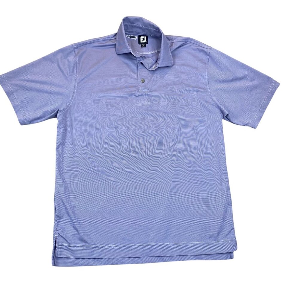 Footjoy Mens Polo Shirt Large Short Sleeve Golf Purple Striped Outdoors Casual